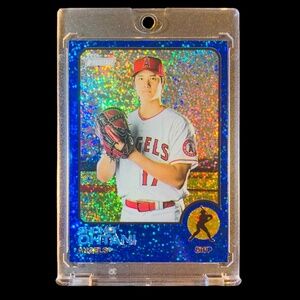 RARE SHOHEI OHTANI SUPER SHORT PRINT BLUE GLITTER REFRACTOR CARD AWESOME 🔥🔥🔥